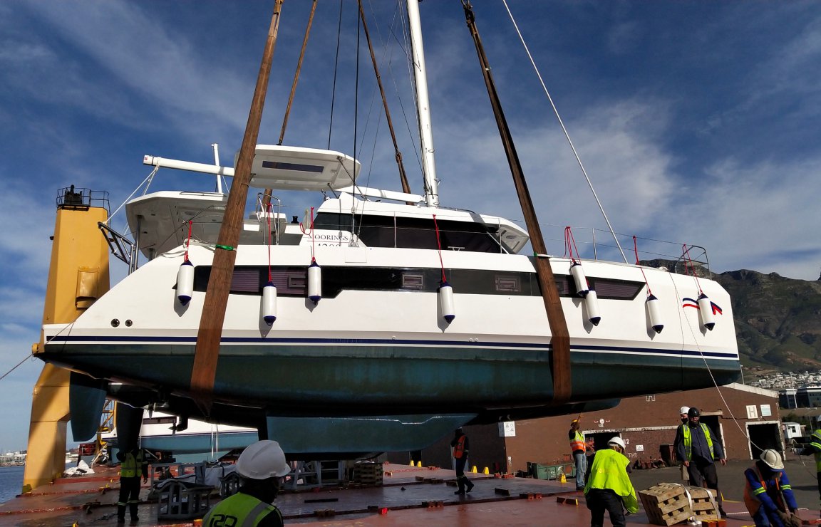 MV Tema loading Yachts for Europe